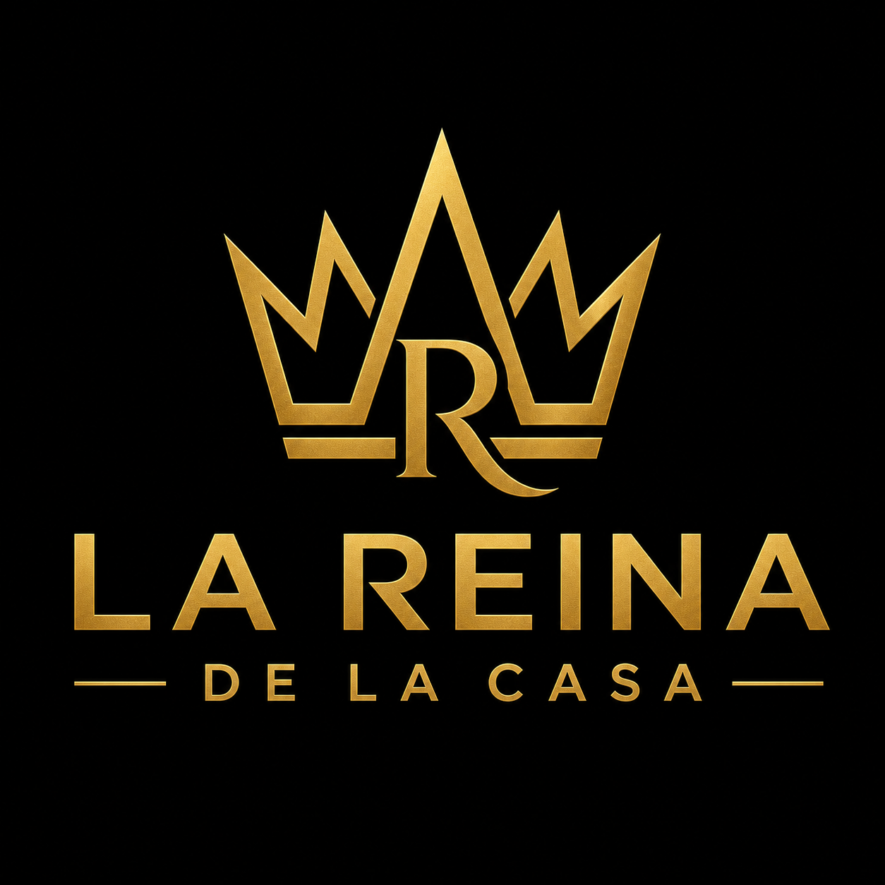 LA REINA DE LA CASA — black & gold crown logo